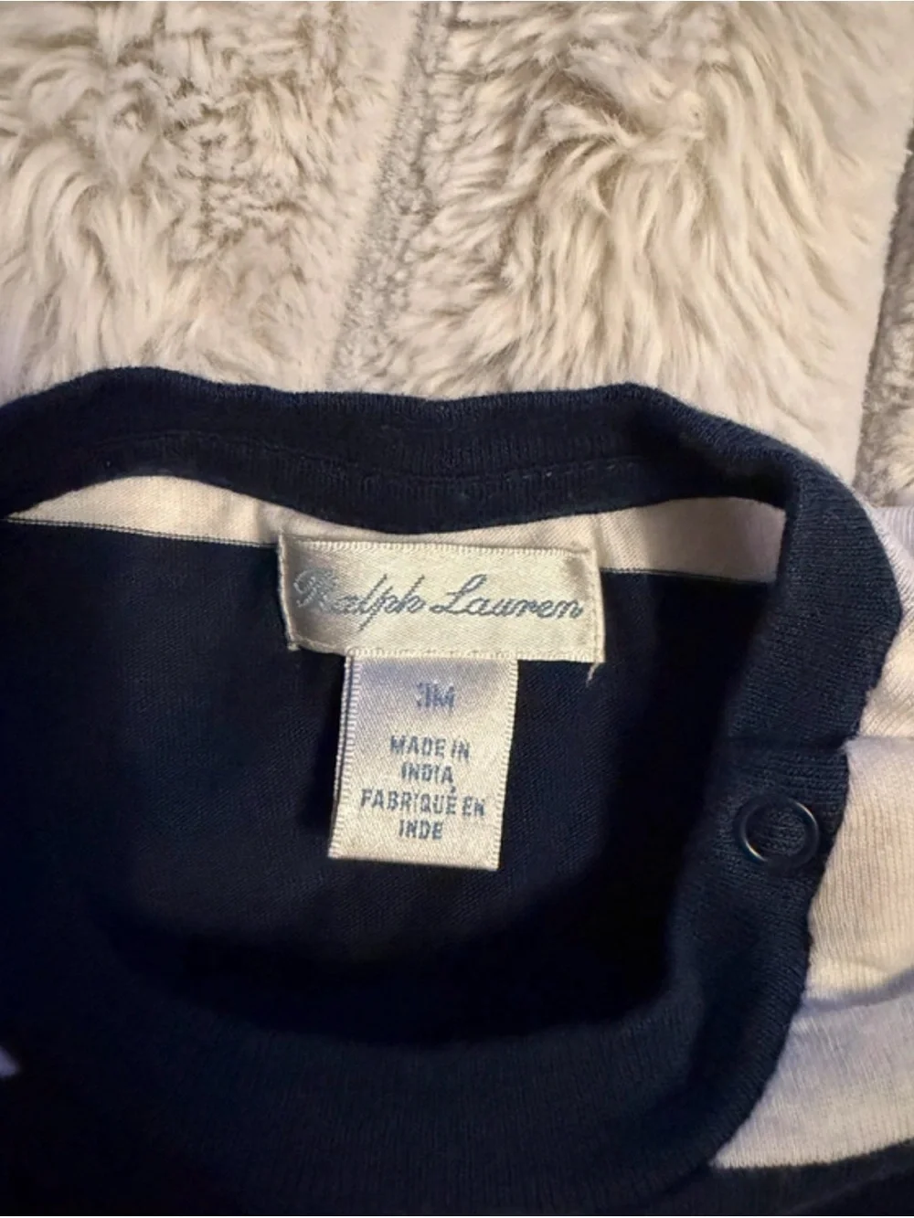 Ralph Lauren Navy & White Striped Short Sleeve Tee